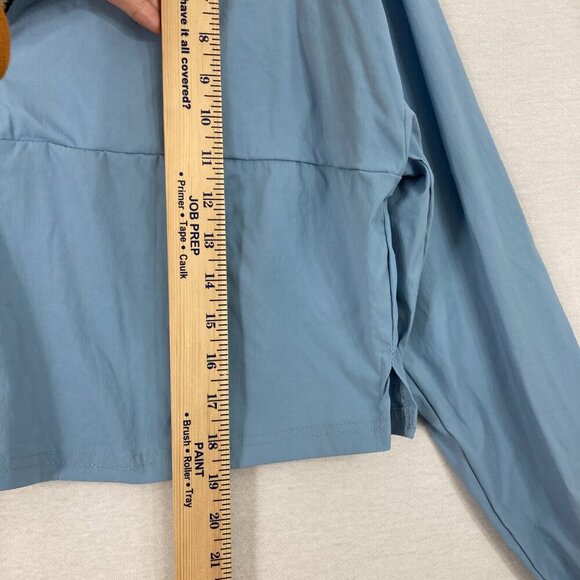 WeWoreWhat Revolve Cropped Quarter Zip Pullover Solid- Dusty Blue XS - Picture 6 of 11